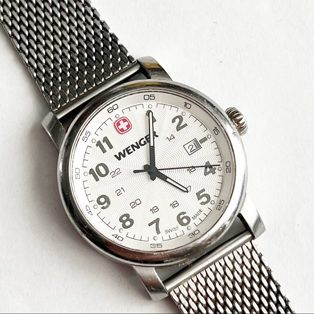 Wenger Watch Swiss Army Knife Silver Tone Stainless Steel Style 1041:10